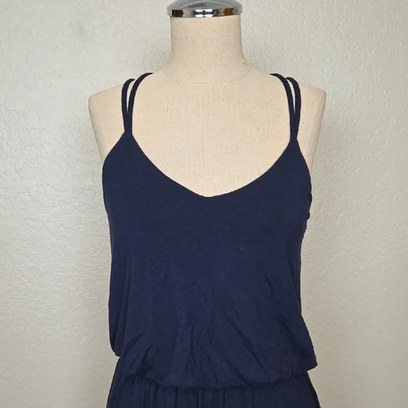 Anthropologie Papermoon Blue Spaghetti Strap Maxi Dress Size S - Picture 2 of 10